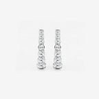 Round Lab Grown Diamond Graduated Inside Out Huggie Hoop Earrings