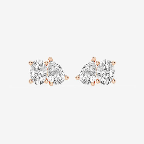 Oval and Pear Stud Earrings