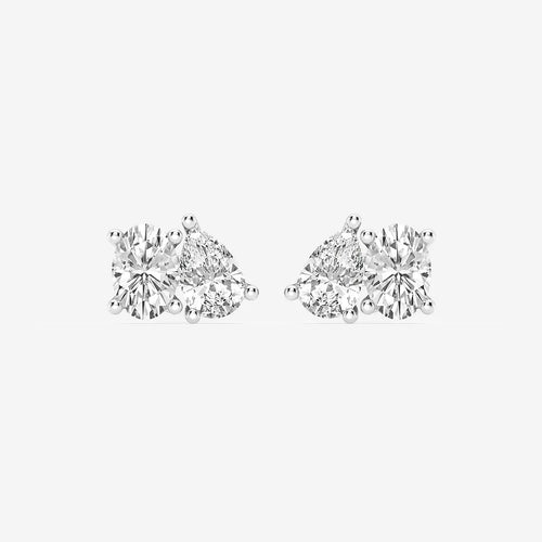 Oval and Pear Stud Earrings