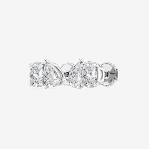 Oval and Pear Stud Earrings