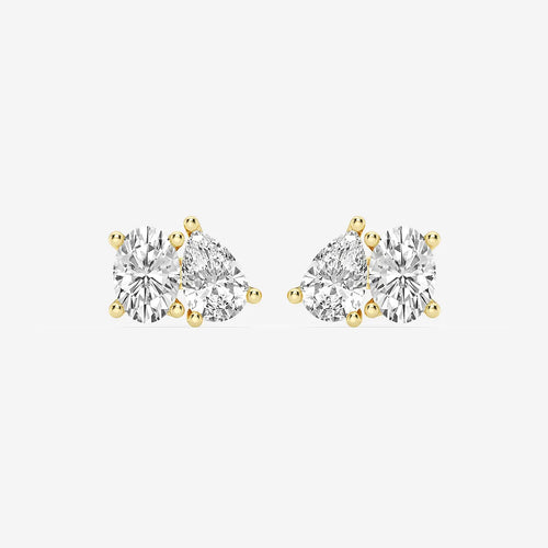 Oval and Pear Stud Earrings