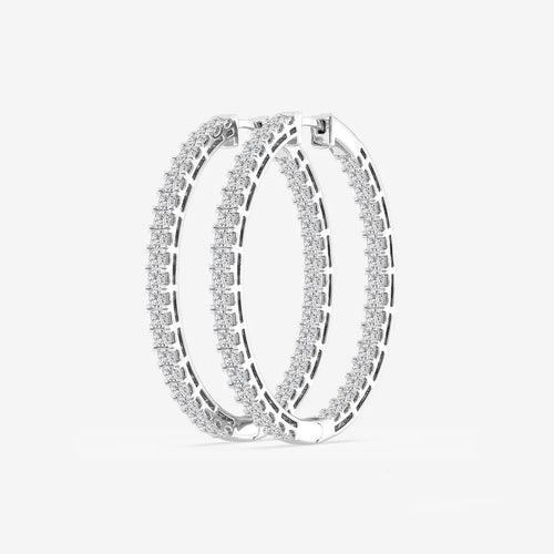 Princess Lab Grown Diamond Hoop Earrings