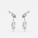 Marquise & Sheild Lab Grown Diamond Ear Climber Drop Earrings