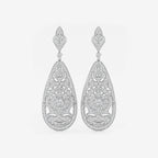 Round Lab Grown Diamond Filigree Vintage Inspired Earrings