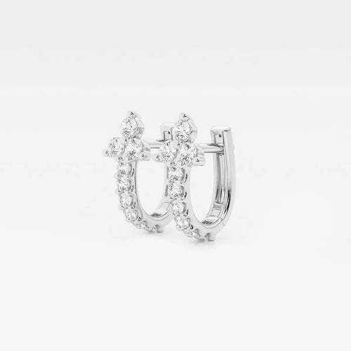 Round Lab Grown Diamond Huggie Hoop Earrings