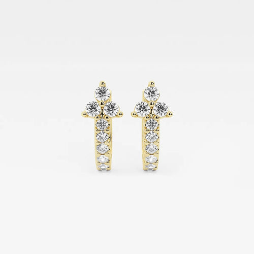 Round Lab Grown Diamond Huggie Hoop Earrings