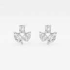 Three Stone Fan Earrings