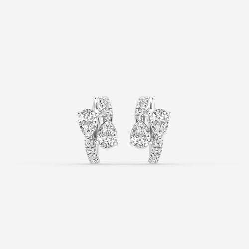 Pear Lab Grown Diamond Bypass Huggie Hoop Earrings