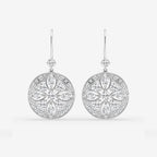 Round and Marquise Lab Grown Diamond Vintage Earrings