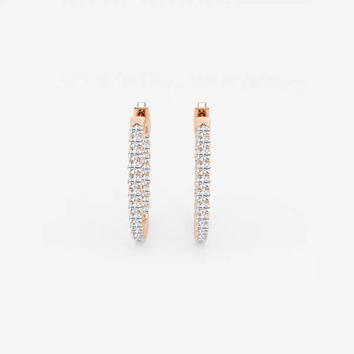Round Lab Grown Diamond Inside Out Hoop Earrings