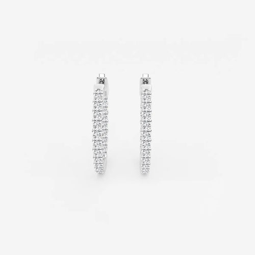 Round Lab Grown Diamond Inside Out Hoop Earrings