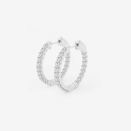 Round Lab Grown Diamond Inside Out Hoop Earrings