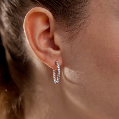 Round Lab Grown Diamond Inside Out Hoop Earrings