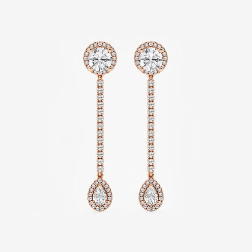 Multi-Shape Lab Grown Diamond Halo Drop Earrings
