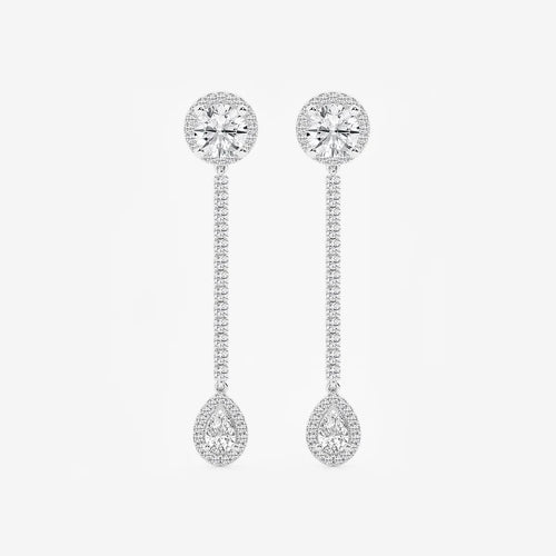 Multi-Shape Lab Grown Diamond Halo Drop Earrings