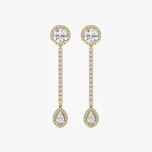 Multi-Shape Lab Grown Diamond Halo Drop Earrings