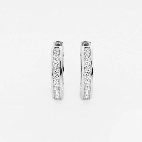 Round Lab Grown Diamond Channel Set Hoop Earrings