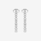Oval Lab Grown Diamond Graduated Dangle Earrings
