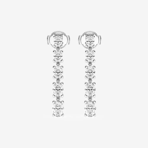 Oval Lab Grown Diamond Graduated Dangle Earrings