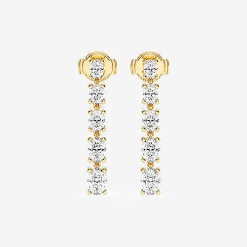 Oval Lab Grown Diamond Graduated Dangle Earrings