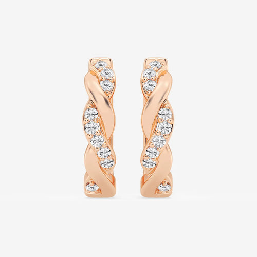 Round Lab Grown Diamond Petite Hoop Earrings