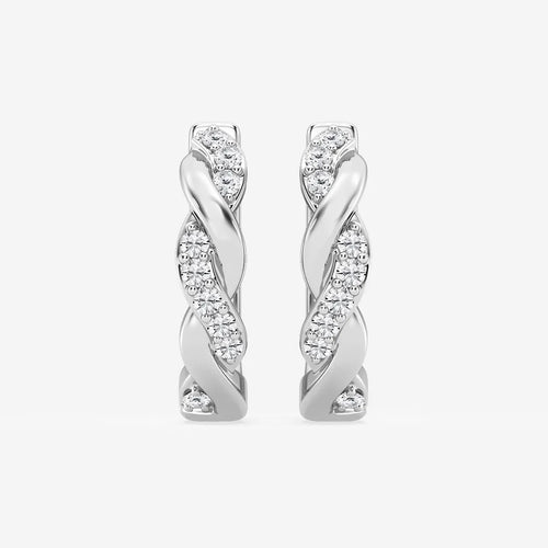Round Lab Grown Diamond Petite Hoop Earrings