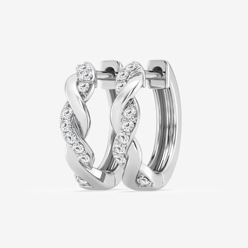 Round Lab Grown Diamond Petite Hoop Earrings