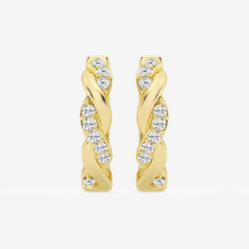 Round Lab Grown Diamond Petite Hoop Earrings