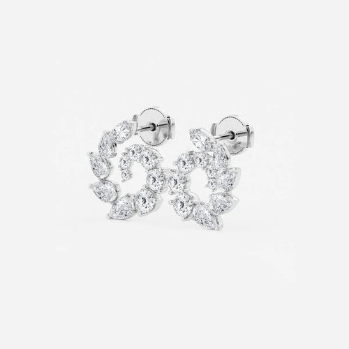 Marquise and Pear Lab Grown Diamond Graduated Earrings