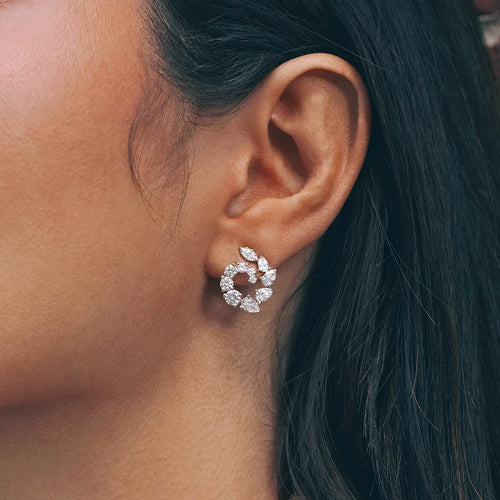 Marquise and Pear Lab Grown Diamond Graduated Earrings