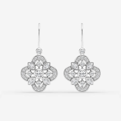 Marquise Lab Grown Diamond Vintage Inspired Earrings