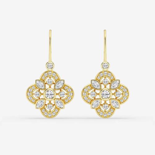 Marquise Lab Grown Diamond Vintage Inspired Earrings
