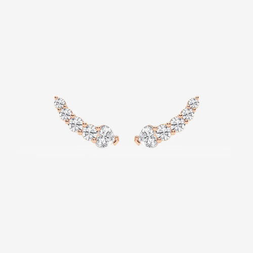 Heart Lab Grown Diamond Petite Ear Climber Earrings