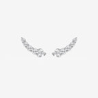 Heart Lab Grown Diamond Petite Ear Climber Earrings