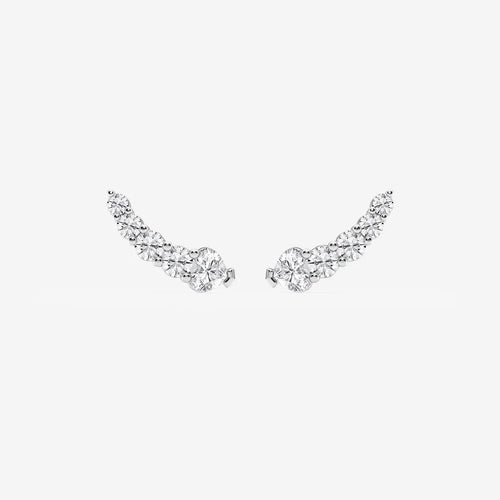 Heart Lab Grown Diamond Petite Ear Climber Earrings