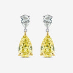 Fancy Yellow Pear Lab Grown Diamond Two Stone Earrings