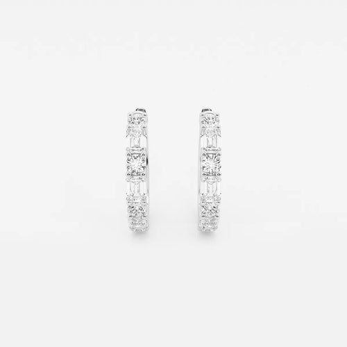 Multi-Shape Lab Grown Diamond Hoop Earrings