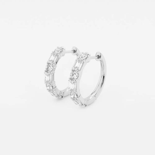 Multi-Shape Lab Grown Diamond Hoop Earrings