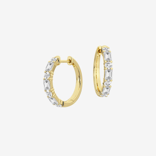 Multi-Shape Lab Grown Diamond Hoop Earrings