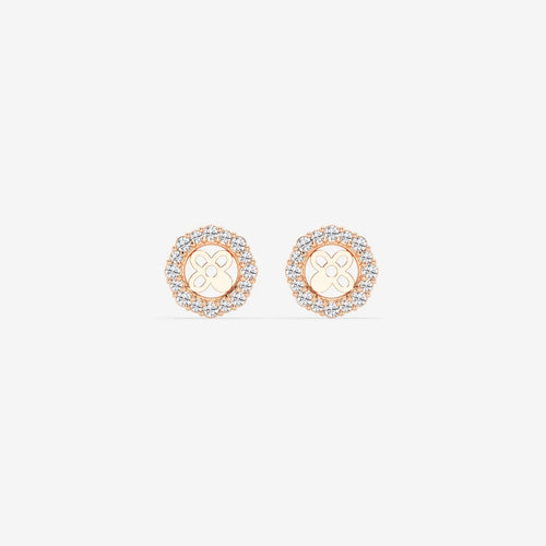 Round Lab Grown Diamond Halo Earring Jackets