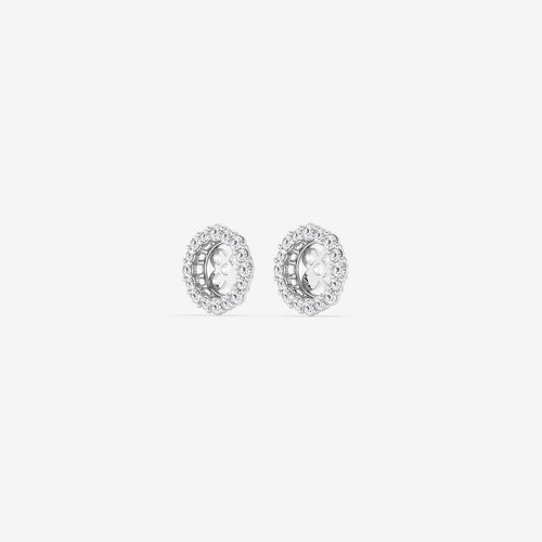 Round Lab Grown Diamond Halo Earring Jackets