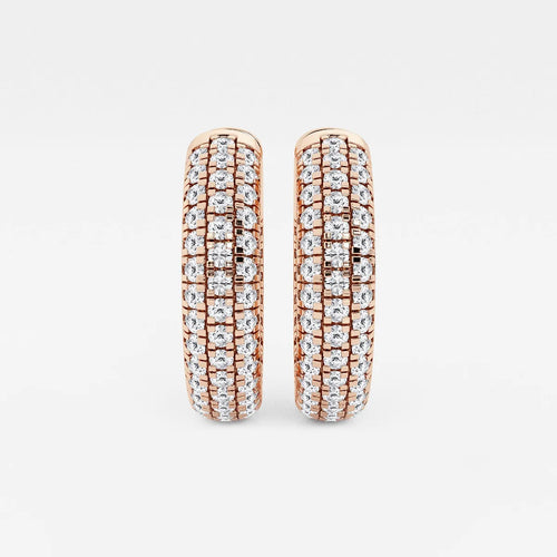 Round Lab Grown Diamond Pave Hoop Earrings