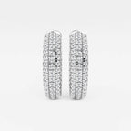 Round Lab Grown Diamond Pave Hoop Earrings