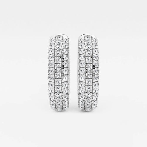Round Lab Grown Diamond Pave Hoop Earrings