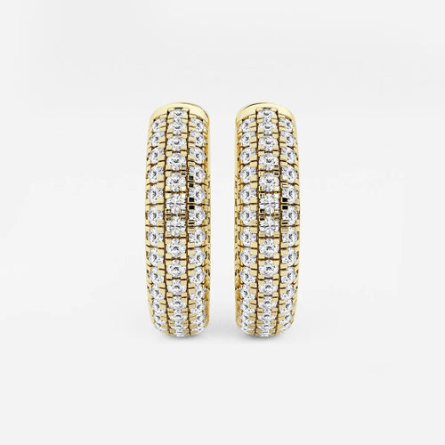 Round Lab Grown Diamond Pave Hoop Earrings
