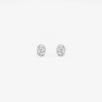 Oval Lab Grown Diamond Bezel Set Solitaire Certified Stud Earrings
