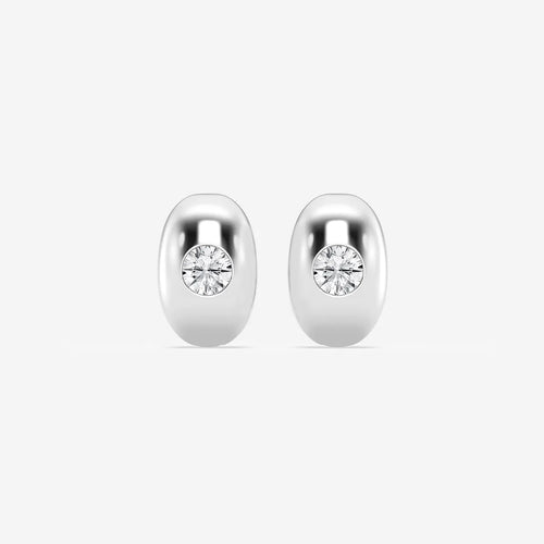 Round Lab Grown Diamond Single Stone Hoop Earrings