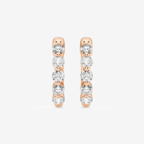 Round Lab Grown Diamond Floating Hoop Earrings
