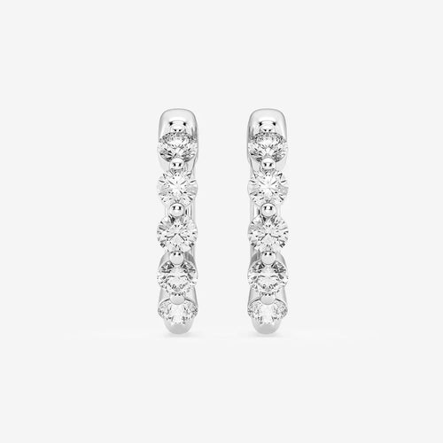 Round Lab Grown Diamond Floating Hoop Earrings