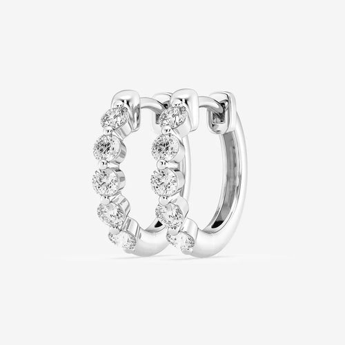 Round Lab Grown Diamond Floating Hoop Earrings